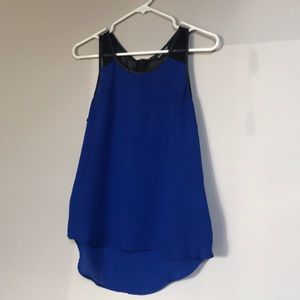 Express Royal Blue and Black Sheer Tank